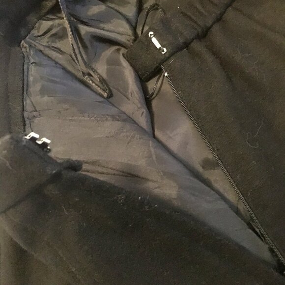 Vintage Thick Black Structured Box Pleated Wool Culottes 26W - Picture 15 of 16